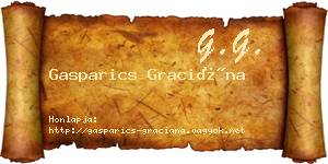 Gasparics Graciána névjegykártya
